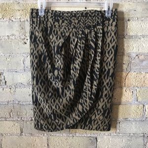 Animal print silk wrap skirt. From Witchery.